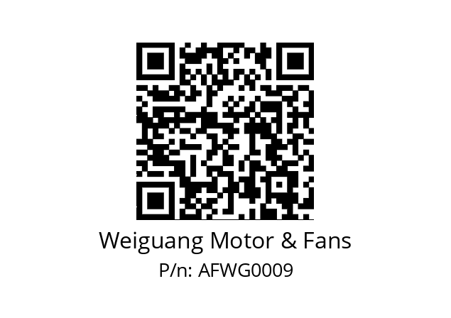   Weiguang Motor & Fans AFWG0009