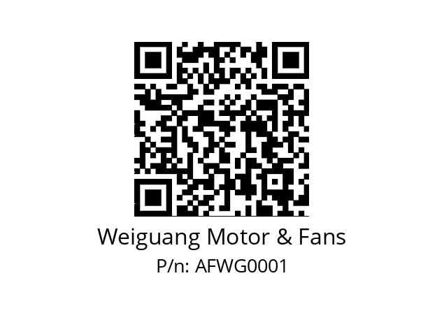   Weiguang Motor & Fans AFWG0001