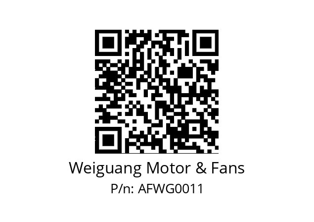   Weiguang Motor & Fans AFWG0011