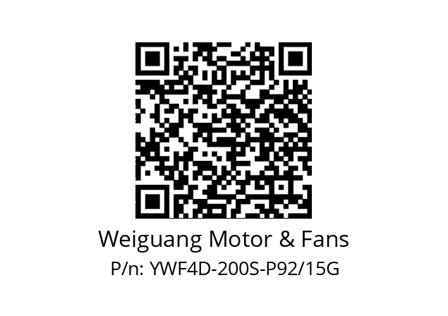   Weiguang Motor & Fans YWF4D-200S-P92/15G