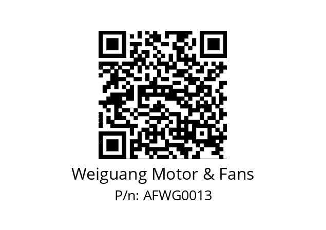   Weiguang Motor & Fans AFWG0013