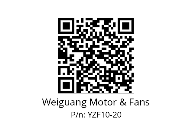   Weiguang Motor & Fans YZF10-20