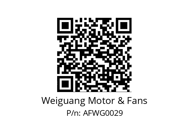   Weiguang Motor & Fans AFWG0029