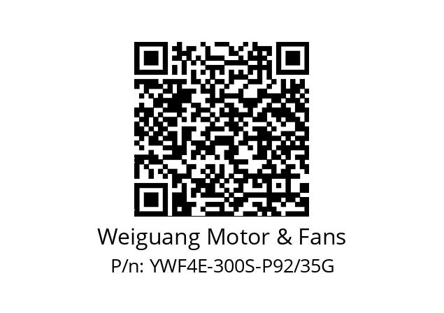  AFWG0004 Weiguang Motor & Fans YWF4E-300S-P92/35G