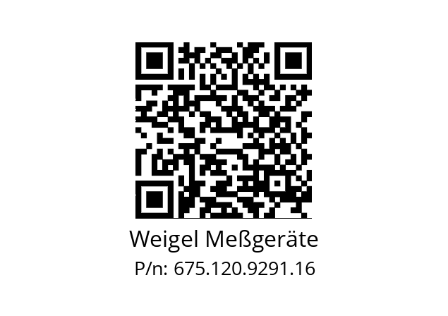   Weigel Meßgeräte 675.120.9291.16