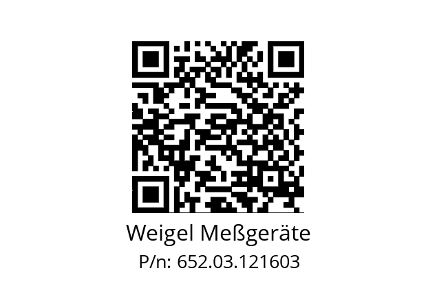   Weigel Meßgeräte 652.03.121603