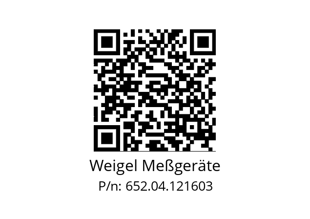   Weigel Meßgeräte 652.04.121603