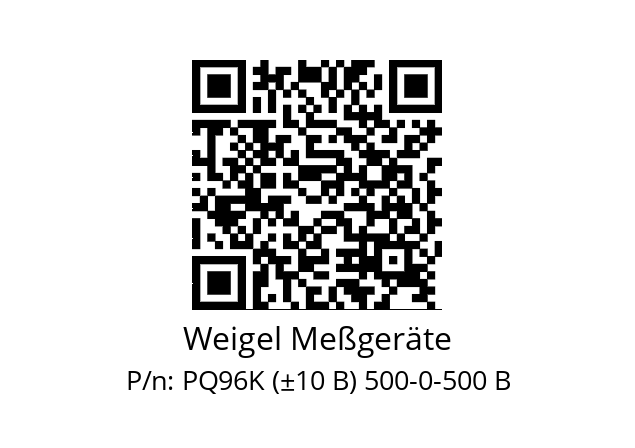   Weigel Meßgeräte PQ96K (±10 В) 500-0-500 В