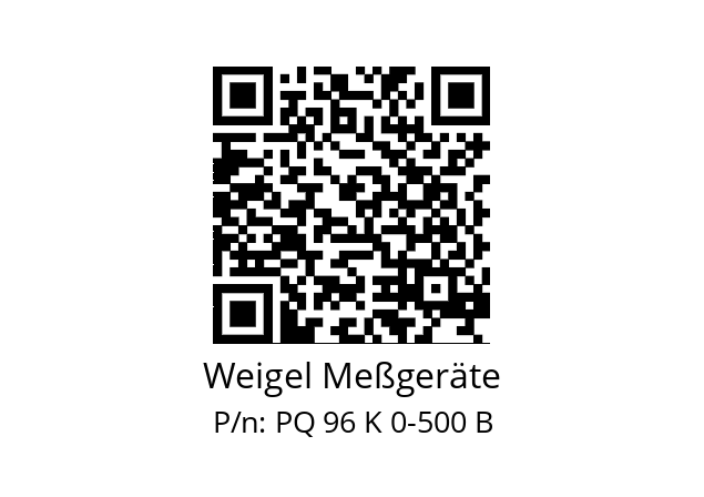   Weigel Meßgeräte PQ 96 K 0-500 В