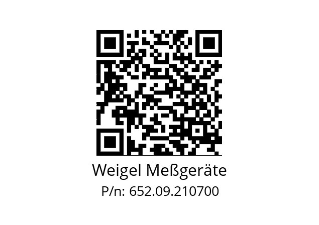   Weigel Meßgeräte 652.09.210700