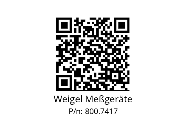   Weigel Meßgeräte 800.7417