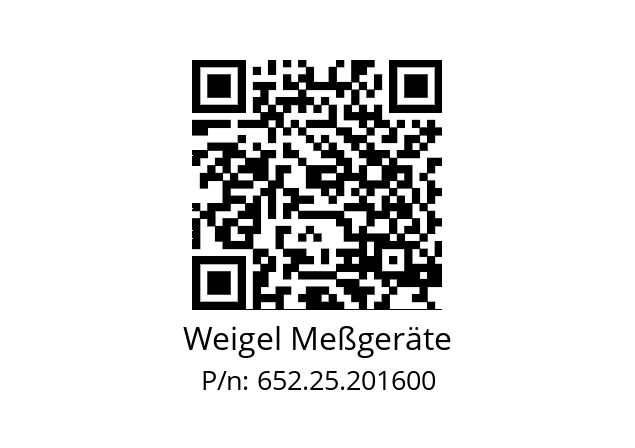   Weigel Meßgeräte 652.25.201600