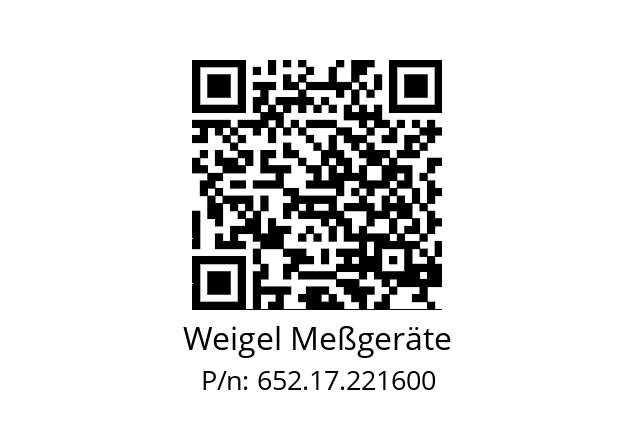   Weigel Meßgeräte 652.17.221600