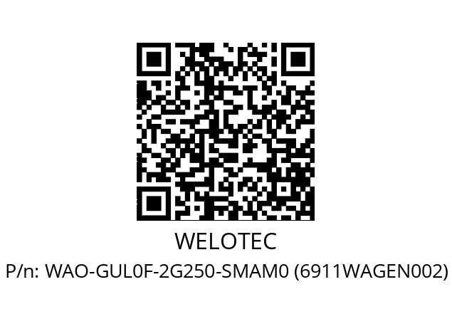   WELOTEC WAO-GUL0F-2G250-SMAM0 (6911WAGEN002)