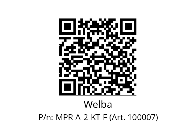   Welba MPR-A-2-KT-F (Art. 100007)