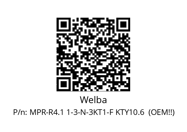   Welba MPR-R4.1 1-3-N-3KT1-F KTY10.6  (OEM!!)