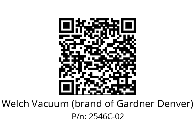  (2546C-02) Welch Vacuum (brand of Gardner Denver) 2546C-02