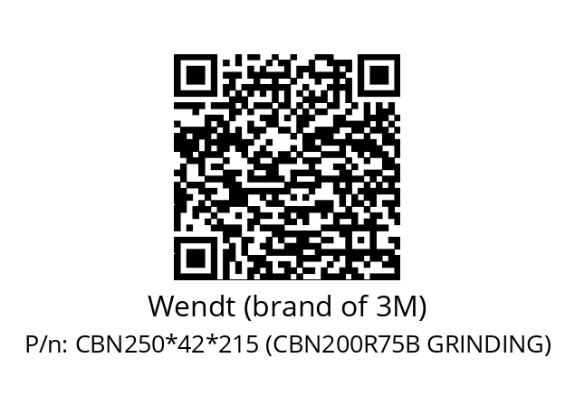   Wendt (brand of 3M) CBN250*42*215 (CBN200R75B GRINDING)