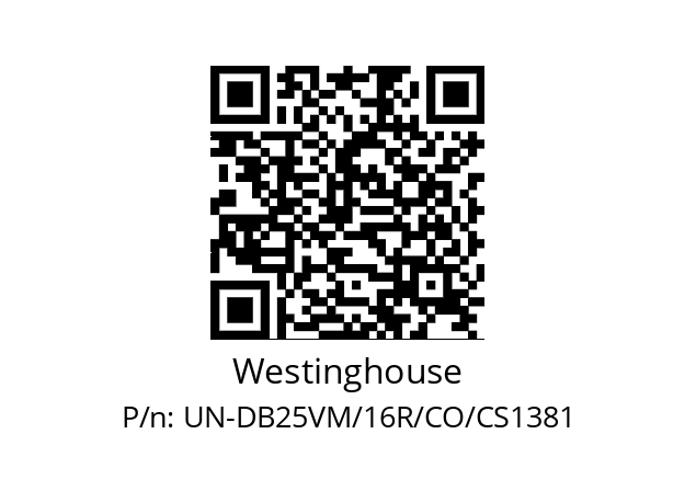   Westinghouse UN-DB25VM/16R/CO/CS1381