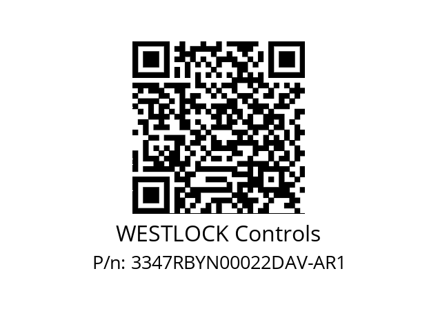   WESTLOCK Controls 3347RBYN00022DAV-AR1