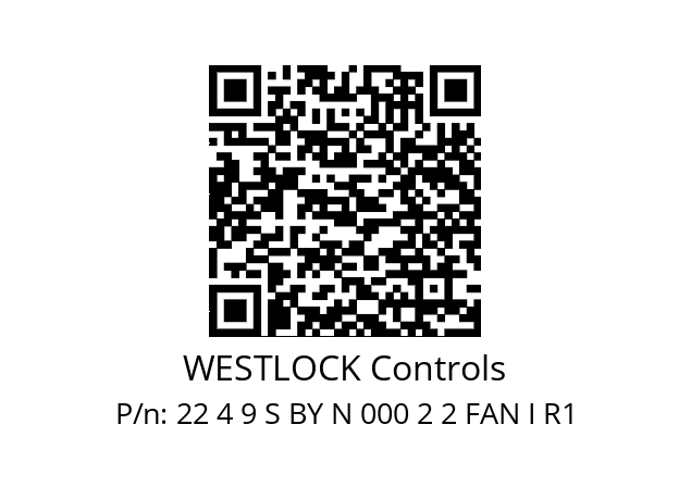   WESTLOCK Controls 22 4 9 S BY N 000 2 2 FAN I R1