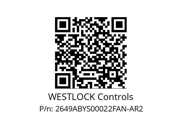   WESTLOCK Controls 2649ABYS00022FAN-AR2