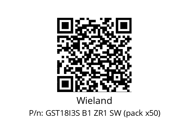   Wieland GST18I3S B1 ZR1 SW (pack x50)