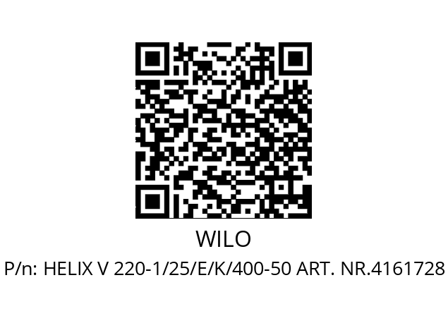   WILO HELIX V 220-1/25/E/K/400-50 ART. NR.4161728