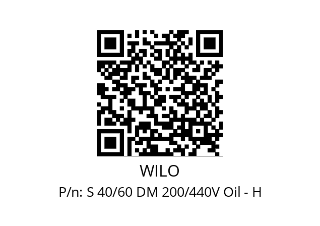   WILO S 40/60 DM 200/440V Oil - H