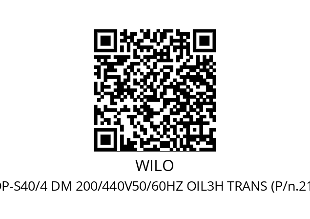   WILO TOP-S40/4 DM 200/440V50/60HZ OIL3H TRANS (P/n.2111845)