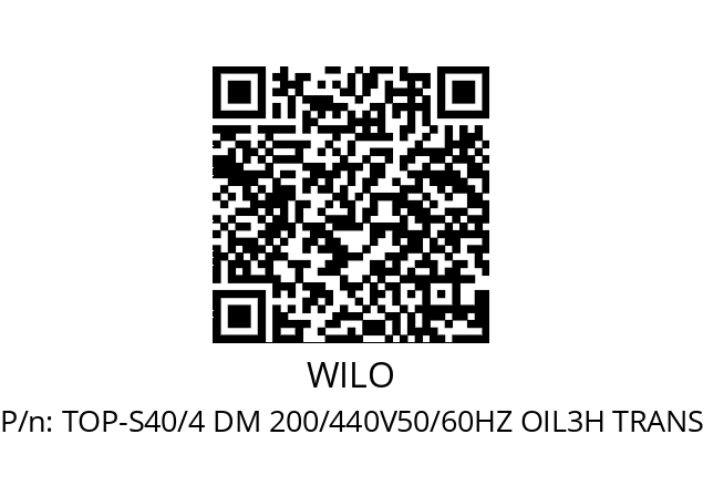   WILO TOP-S40/4 DM 200/440V50/60HZ OIL3H TRANS