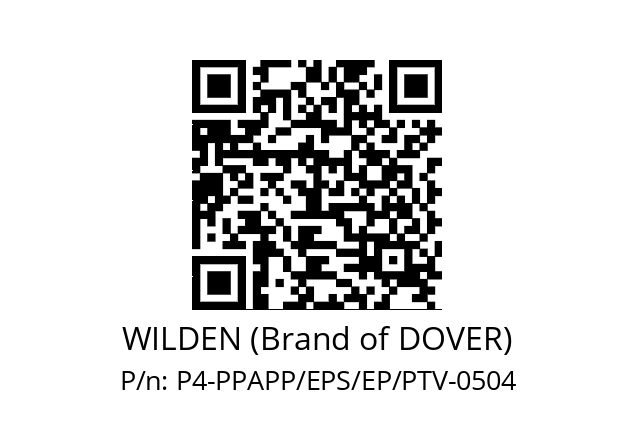   WILDEN (Brand of DOVER) P4-PPAPP/EPS/EP/PTV-0504