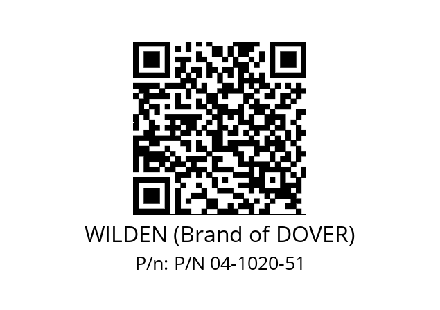   WILDEN (Brand of DOVER) P/N 04-1020-51