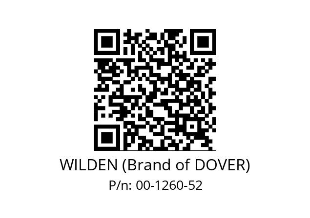   WILDEN (Brand of DOVER) 00-1260-52