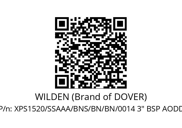   WILDEN (Brand of DOVER) XPS1520/SSAAA/BNS/BN/BN/0014 3" BSP AODD