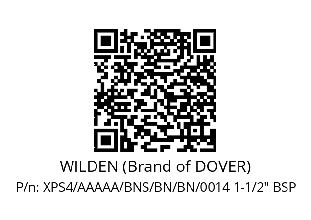   WILDEN (Brand of DOVER) XPS4/AAAAA/BNS/BN/BN/0014 1-1/2" BSP