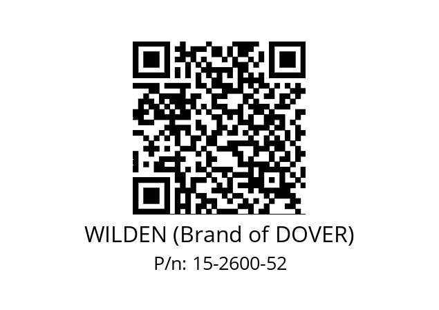   WILDEN (Brand of DOVER) 15-2600-52