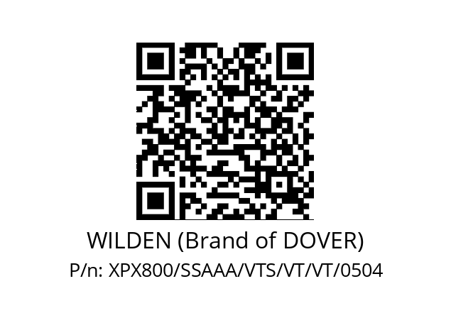   WILDEN (Brand of DOVER) XPX800/SSAAA/VTS/VT/VT/0504