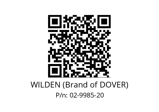   WILDEN (Brand of DOVER) 02-9985-20