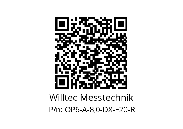   Willtec Messtechnik OP6-A-8,0-DX-F20-R