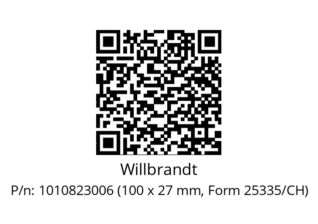   Willbrandt 1010823006 (100 x 27 mm, Form 25335/CH)