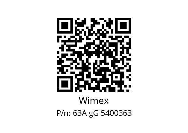   Wimex 63A gG 5400363