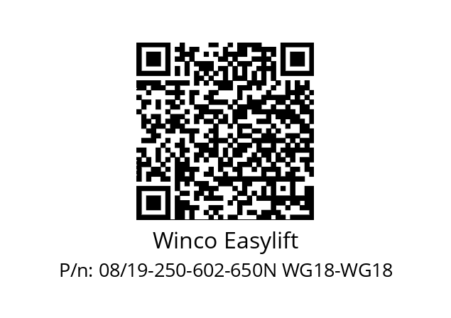   Winco Easylift 08/19-250-602-650N WG18-WG18