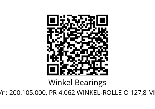   Winkel Bearings 200.105.000, PR 4.062 WINKEL-ROLLE O 127,8 MM