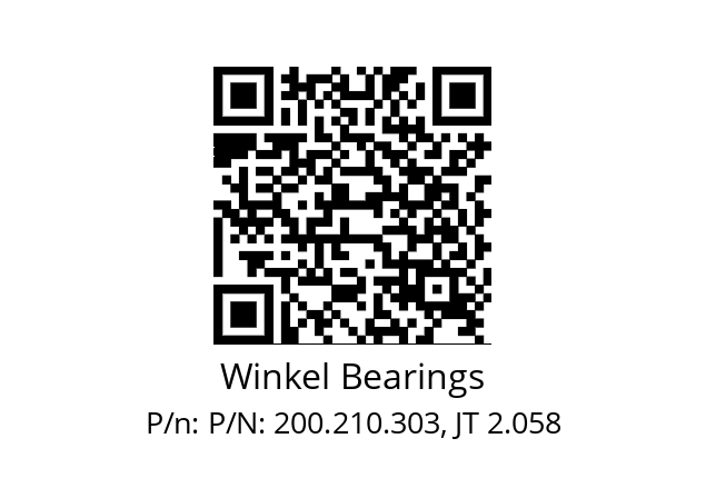   Winkel Bearings P/N: 200.210.303, JT 2.058