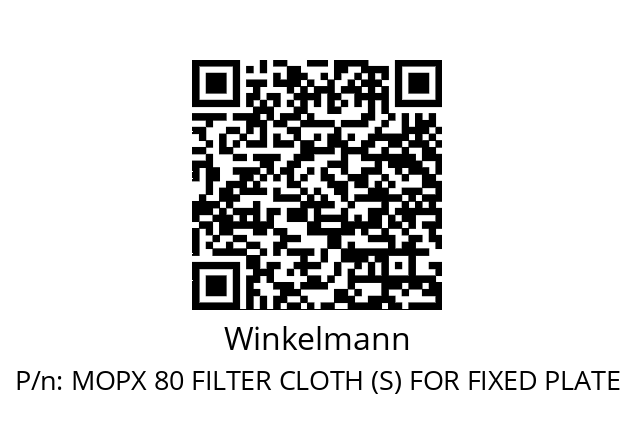   Winkelmann MOPX 80 FILTER CLOTH (S) FOR FIXED PLATE