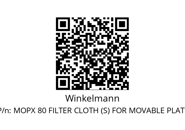   Winkelmann MOPX 80 FILTER CLOTH (S) FOR MOVABLE PLATE