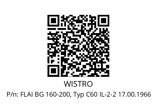   WISTRO FLAI BG 160-200, Typ C60 IL-2-2 17.00.1966