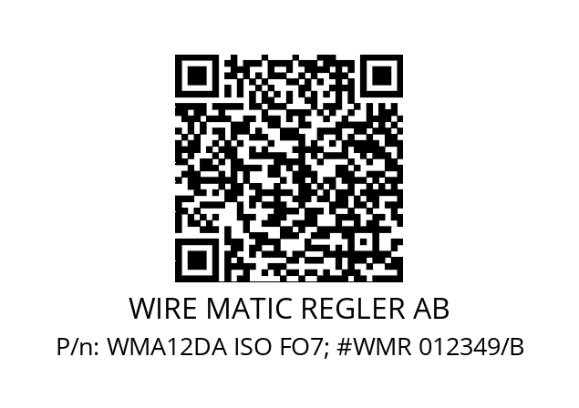   WIRE MATIC REGLER AB WMA12DA ISO FO7; #WMR 012349/B