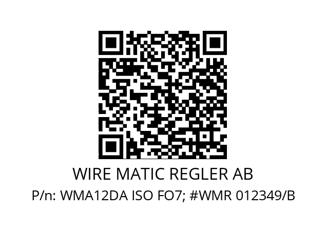   WIRE MATIC REGLER AB WMA12DA ISO FO7; #WMR 012349/B